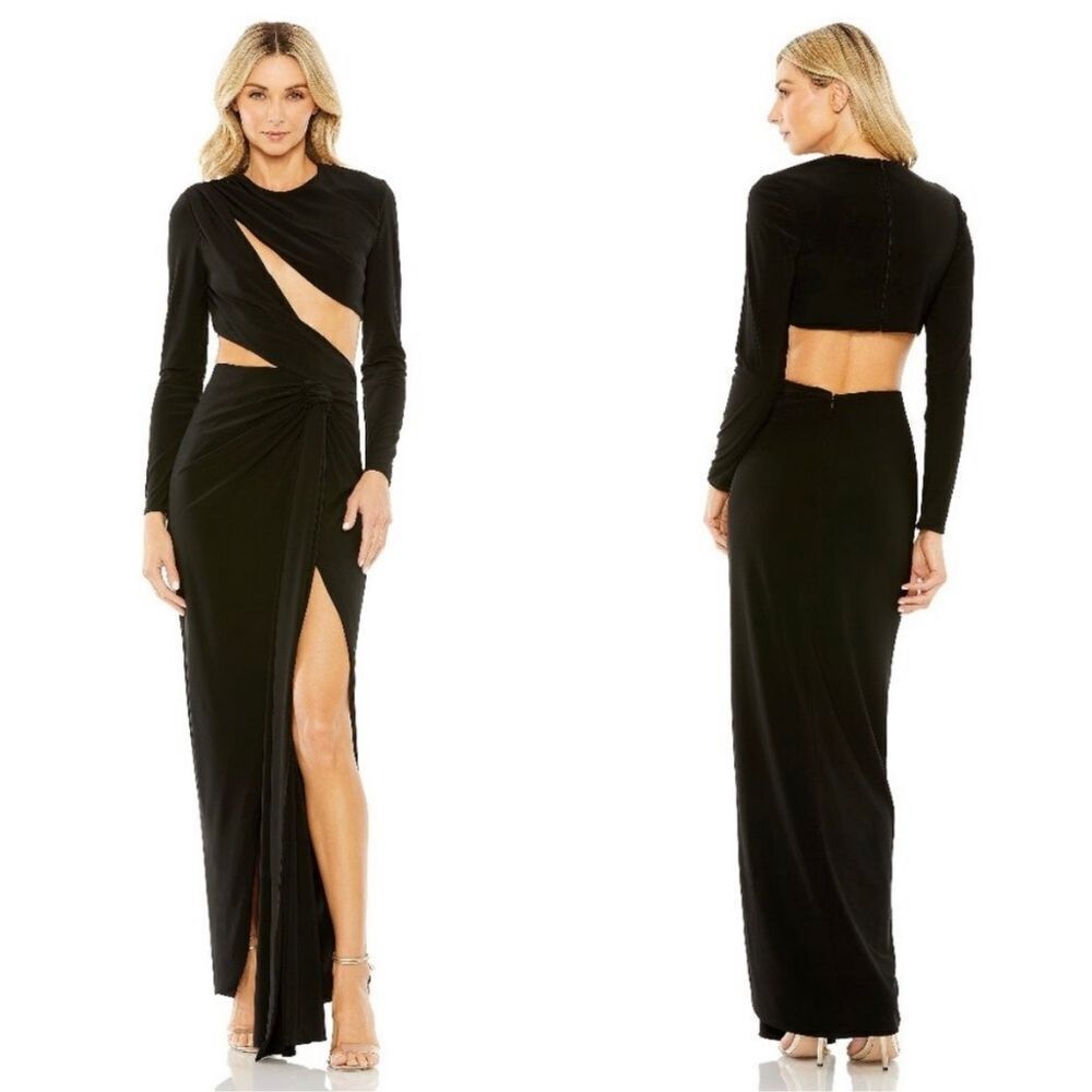 Mac Duggal Cut-Out Long Black Formal Dress: 27426 NWT Size 0